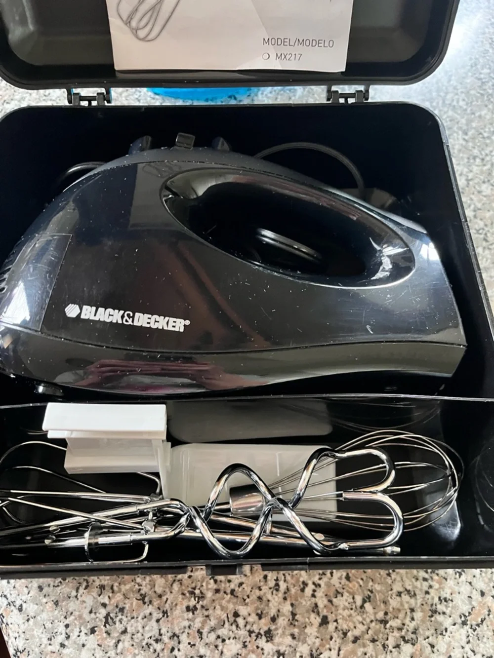 Black & Decker Black Hand 250 Watt Mixer with Storage Case and Attachments